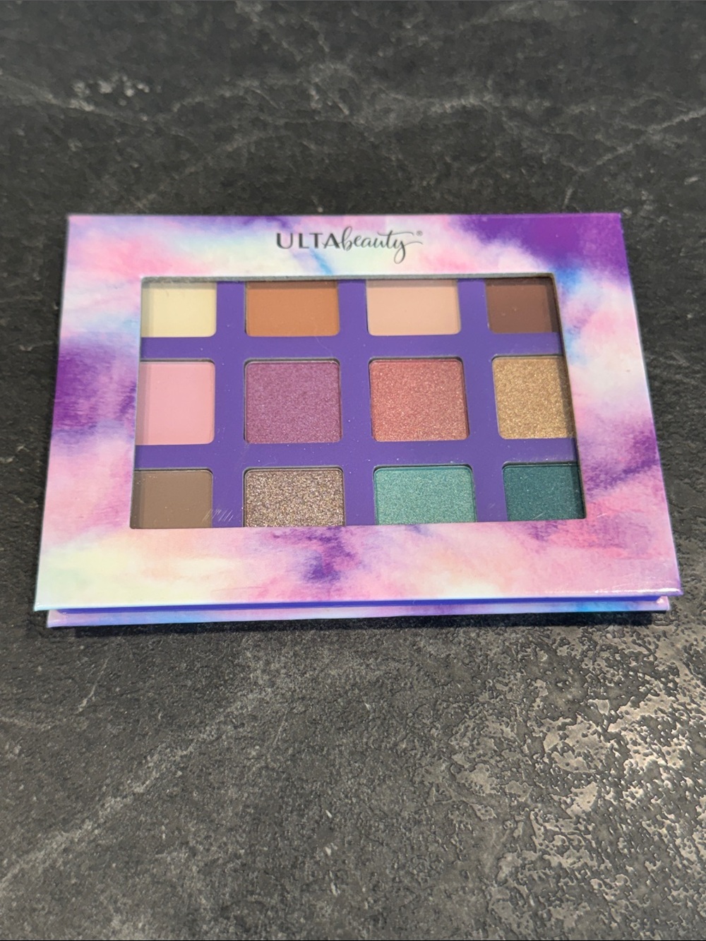 ULTA Beauty 12-Color Eyeshadow Palette — Purple, Pink, Teal, Gold, Brown NWOT